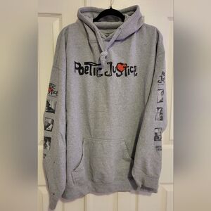 POETIC JUSTICE Gray Graphic Hoodie